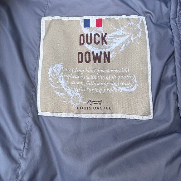 Louis Castel Golf Down Filler Puffer Vest Sz M Gray Lightweight Snap Close Tunic - Picture 14 of 14